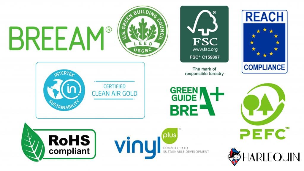 Sustainability Logos | Harlequin Floors