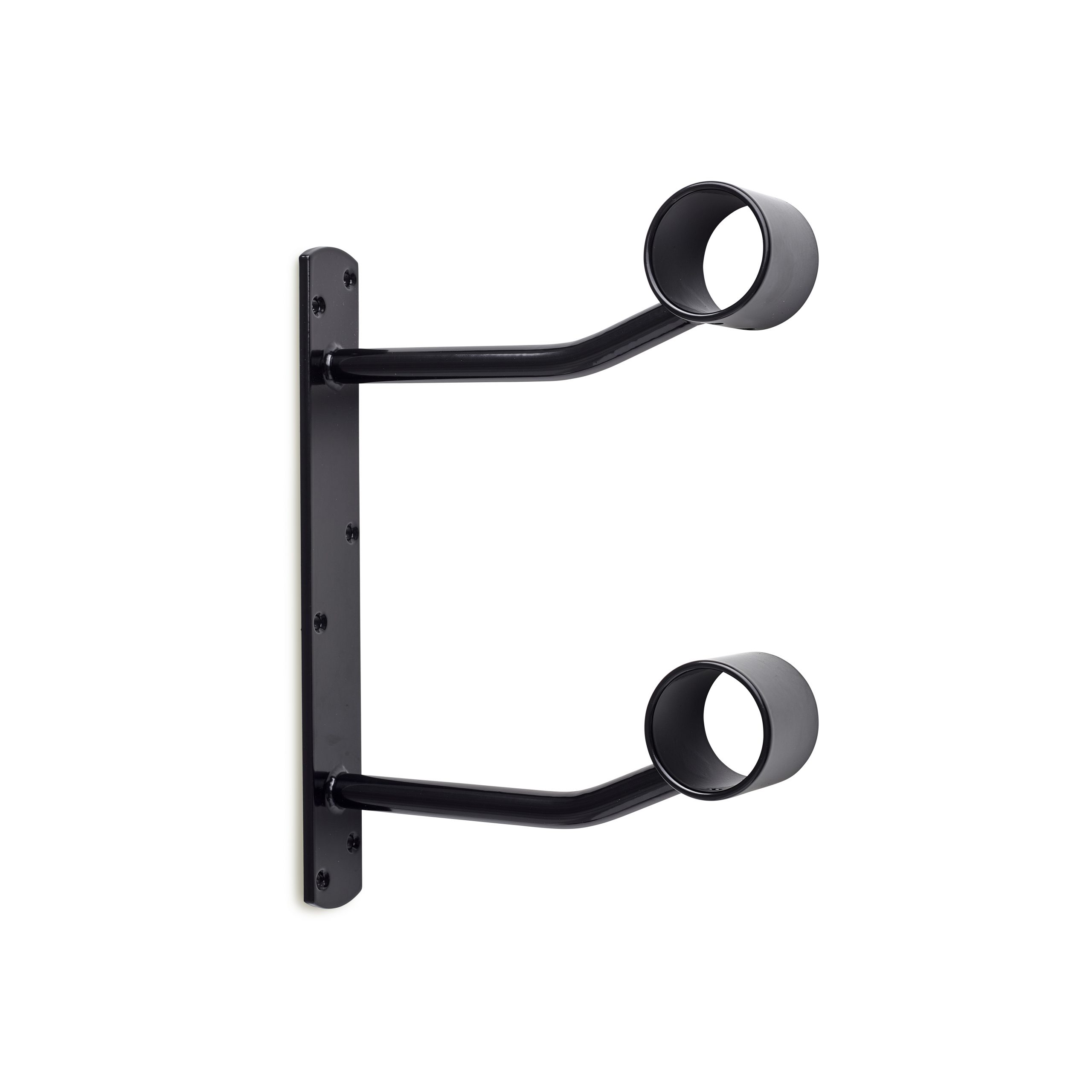 Harlequin Double, Square, Black, Wall-Mounted Ballet Barre Bracket